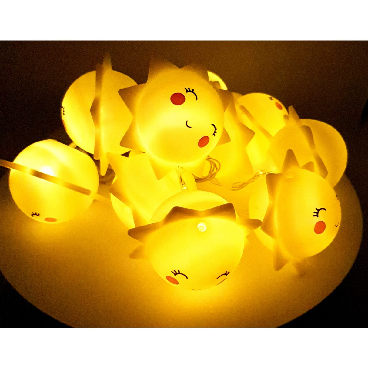 Instalatie de Craciun cu Baterii Tip Sir 1.5 m 10 LED -uri Soare Alb Cald - vivimall.ro