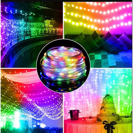 Instalatie De Craciun Yoto, Liniara, Cu 100 Micro Led-Uri, 10 M, 220V, Conectare La Retea, Cu 8 Jocuri De Lumini, Interior/Exterior, Fir, Multicolora - vivimall.ro