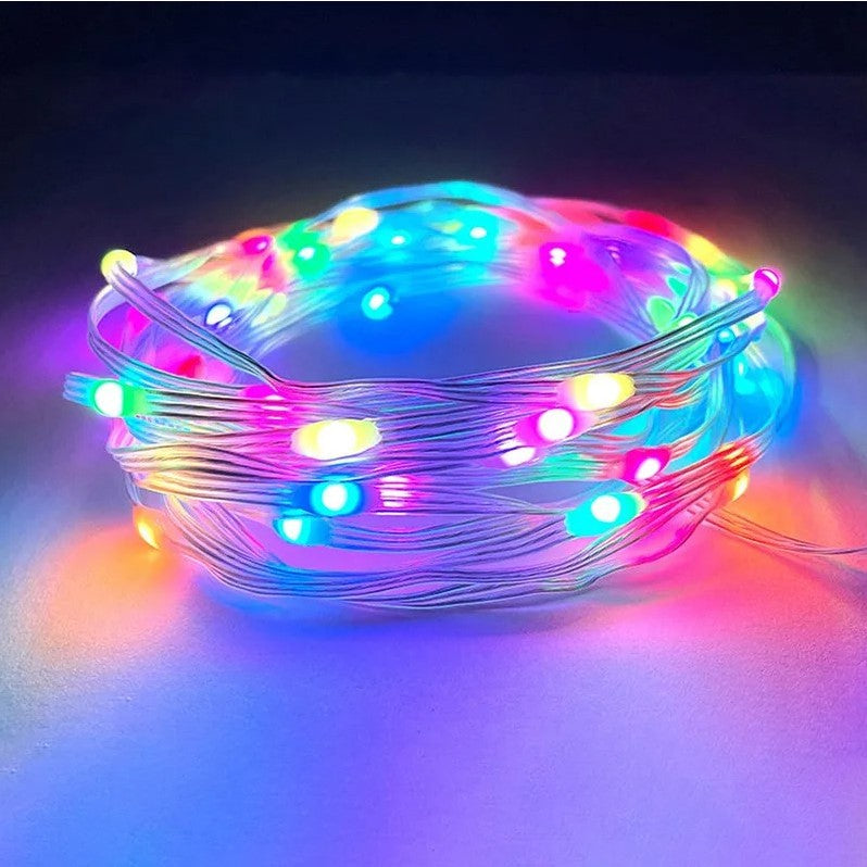 Instalatie De Craciun Yoto, Liniara, Cu 100 Micro Led-Uri, 10 M, 220V, Conectare La Retea, Cu 8 Jocuri De Lumini, Interior/Exterior, Fir, Multicolora - vivimall.ro