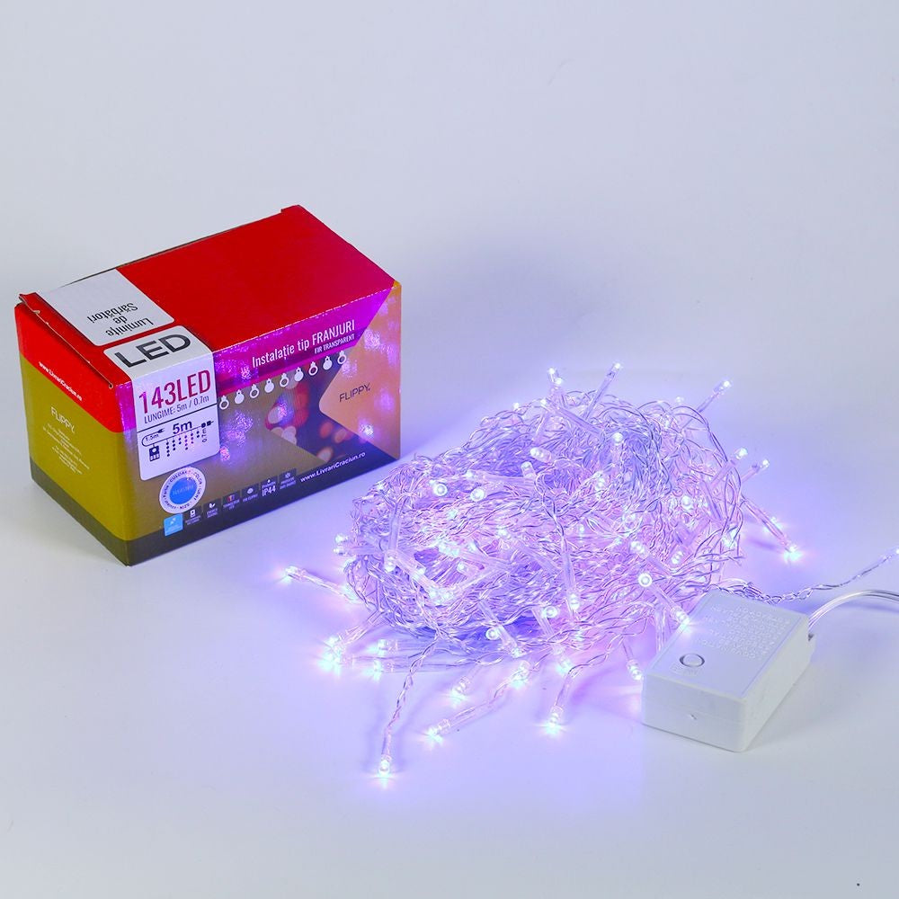 Instalatie De Craciun,, Tip Franjuri, 5 M, 143 Led-Uri, Interconectabila