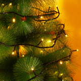 Instalatie De Craciun Tip Liniara, Fir, 17 M, 200 Led-Uri, Interconectabila, Alb Cald