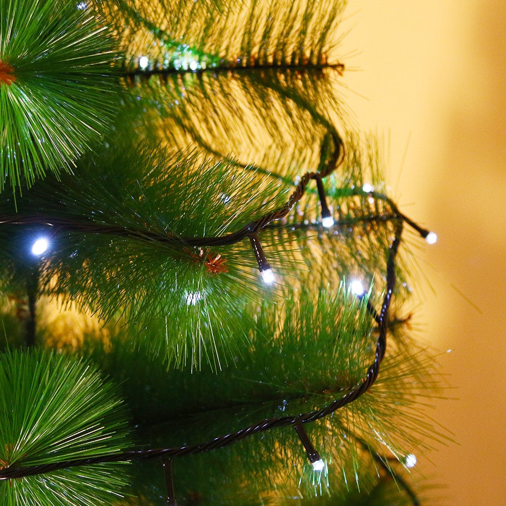 Instalatie De Craciun Tip Liniara, Fir, 17 M, 200 Led-Uri, Interconectabila, Alb Rece