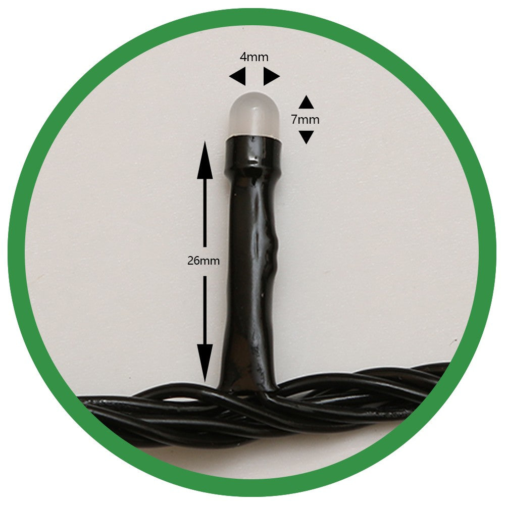 Instalatie De Craciun Tip Liniara, Fir Negru, 17 M, 200 Led-Uri Mici Rotunde, Interconectabila