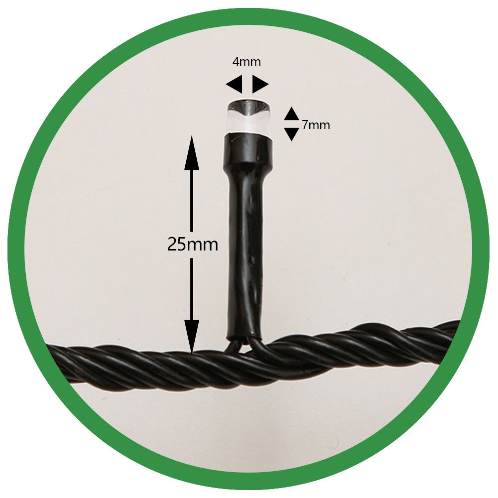 Instalatie De Craciun Tip Liniara, Fir Negru, 24 M, 300 Led-Uri, Interconectabila