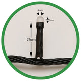 Instalatie de Craciun Flippy® Tip Liniara, Fir Negru, 24 m, 300 LED-uri Mici Rotunde, Interconectabila, Alb Rece - vivimall.ro