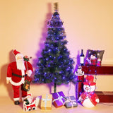 Instalatie de Craciun Flippy® Tip Liniara, Fir Negru, 24 m, 300 LED-uri Mici Rotunde, Interconectabila, Albastru - vivimall.ro