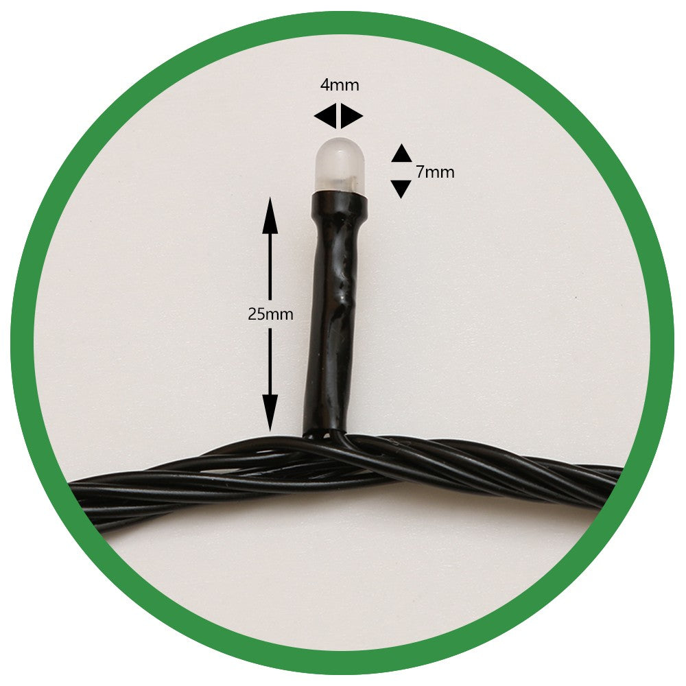 Instalatie De Craciun Tip Liniara, Fir Negru, 24 M, 300 Led-Uri Mici Rotunde, Interconectabila
