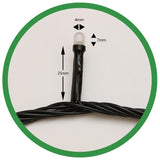 Instalatie de Craciun Flippy® Tip Liniara, Fir Negru, 24 m, 300 LED-uri Mici Rotunde, Interconectabila, Albastru - vivimall.ro