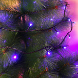 Instalatie de Craciun Flippy® Tip Liniara, Fir Negru, 9 m, 100 LED-uri Hexagonale, Interconectabila, Albastru - vivimall.ro