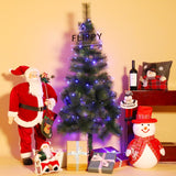 Instalatie de Craciun Flippy® Tip Liniara, Fir Negru, 9 m, 100 LED-uri Hexagonale, Interconectabila, Albastru - vivimall.ro