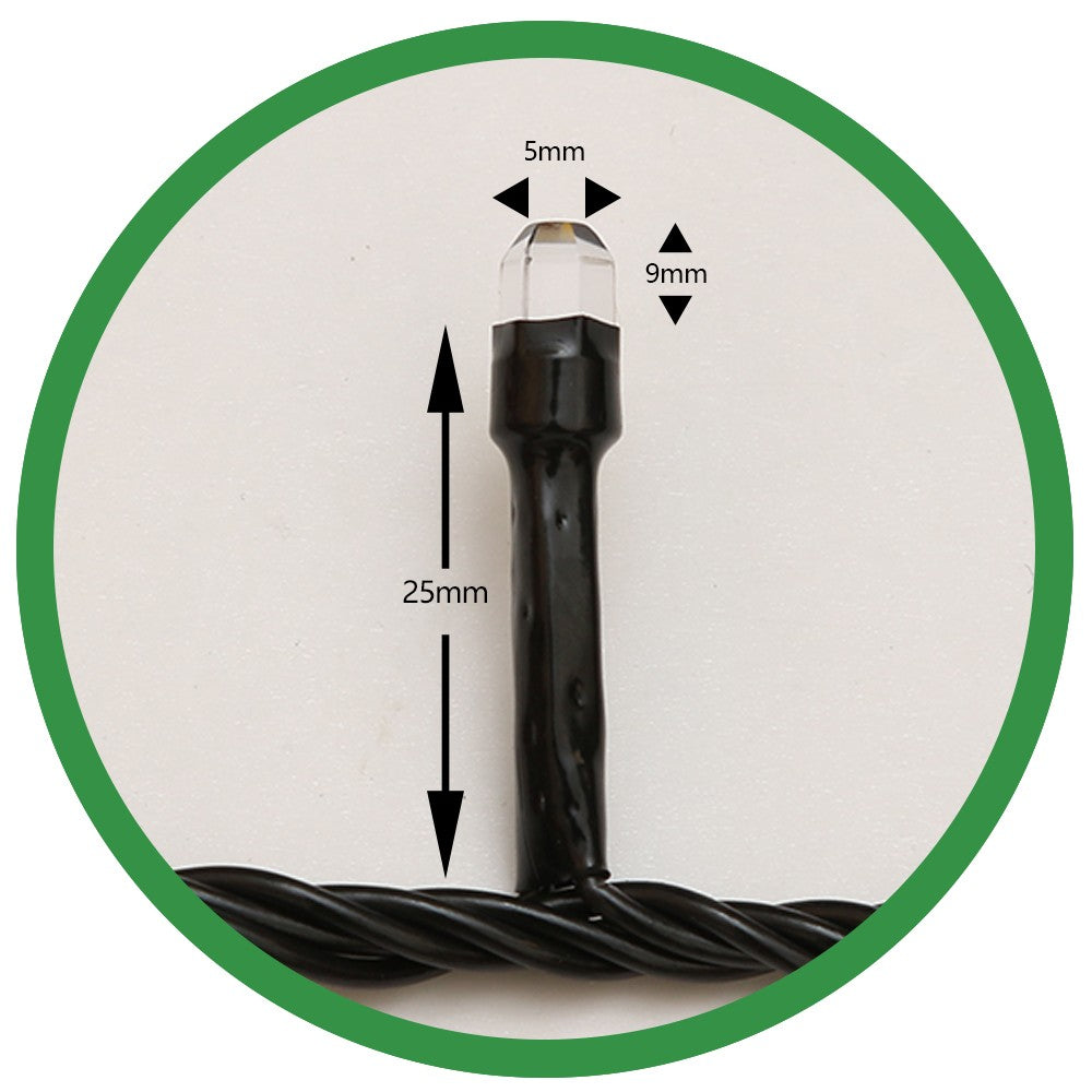 Instalatie De Craciun Tip Liniara, Fir Negru, 9 M, 100 Led-Uri Hexagonale, Interconectabila