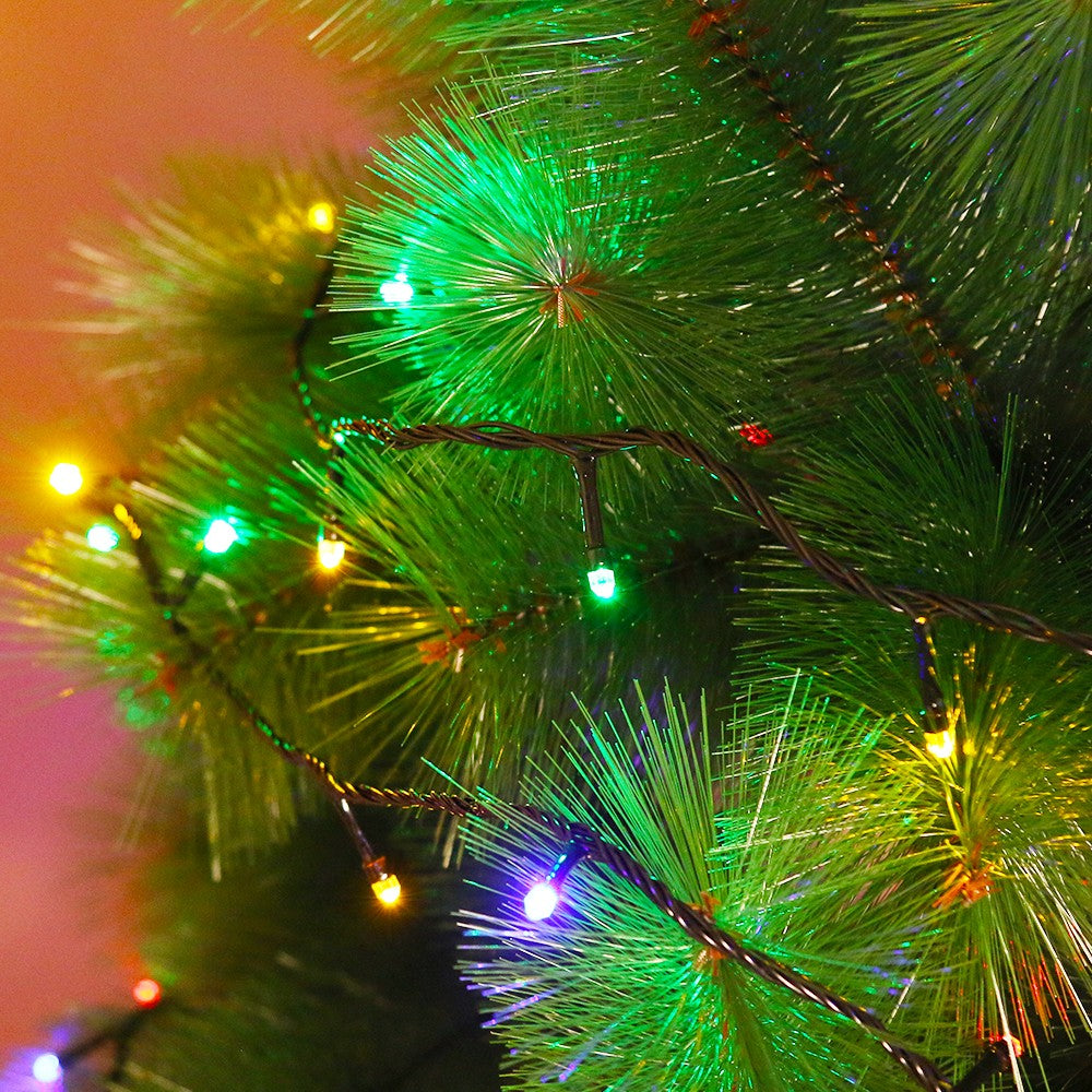 Instalatie De Craciun Tip Liniara, Fir Negru, 9 M, 100 Led-Uri Hexagonale, Interconectabila