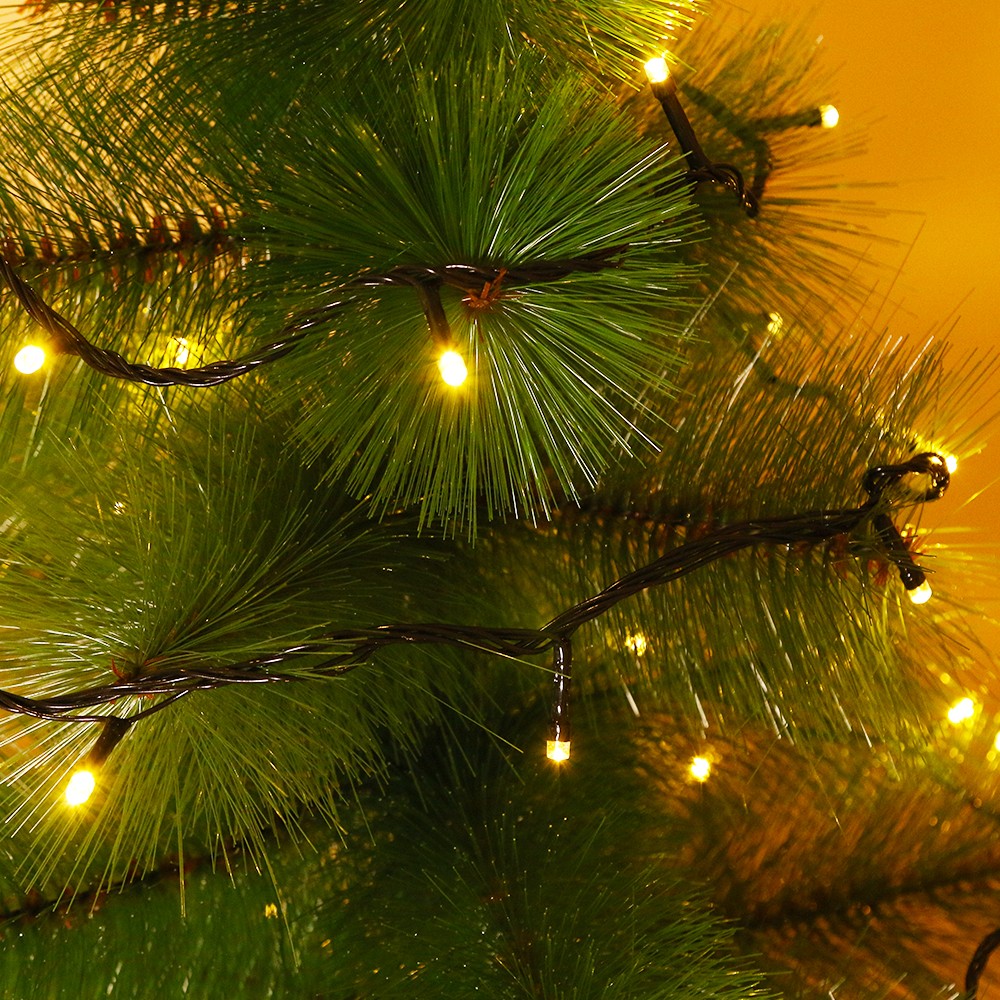 Instalatie De Craciun,, Tip Liniara, Fir, 9 M, 100 Led-Uri, Interconectabila, Alb Cald