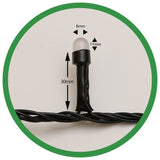Instalatie De Craciun Tip Liniara, Fir Negru, 9 M, 100 Led-Uri Mari Rotunde, Interconectabila