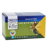 Instalatie de Craciun, Flippy®, Tip Perdea, 2 x 2 m, 240 LED-uri, Interconectabila, Multicolor - vivimall.ro