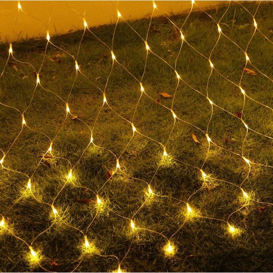 Instalatie de Craciun, Vivimall®, Tip Plasa, 1.5 x 1.5 m, 120 LED-uri, Interconectabila, Alb Cald - vivimall.ro