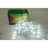 Instalatie de Craciun Flippy® Tip Turturi, 8 jocuri de lumini Sectiune 3 m, 96 LED-uri, Interconectabila, Fir Transparent, Alb Rece - vivimall.ro