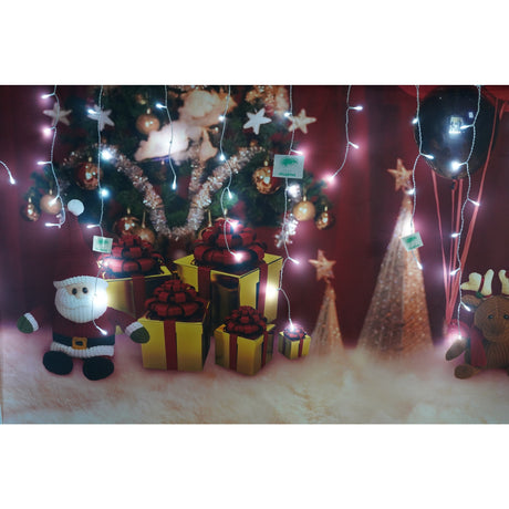 Instalatie de Craciun Vivimall® Tip Turturi, 8 jocuri de lumini Sectiune 4 m, 132 LED-uri, Interconectabila, Fir Transparent, Alb Rece - vivimall.ro