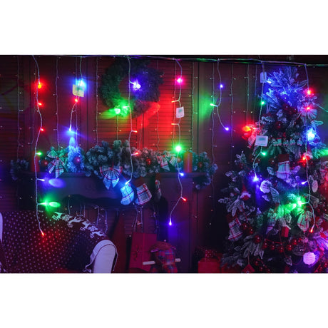 Instalatie de Craciun, Flippy®, Tip Turturi, Sectiune 5 m, 143 LED-uri, 8 Jocuri de Lumini, Fir Alb, Lumina RB-RG, IP44, Interconectabila - vivimall.ro