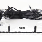 Sectiune Instalatie de Craciun Vivimall® Tip Turturi, Franjuri cu Flash, IP65, Sectiune 5 m, 120 LED-uri, Interconectabila, Fir Negru, Alb Cald, Atentie! fara Alimentator - vivimall.ro