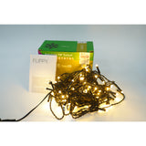 Instalatie de Craciun Flippy® Tip Turturi, Franjuri cu Flash, Sectiune 3 m, 96 LED-uri, Interconectabila, Fir Negru, Alb Cald - vivimall.ro