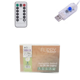 Instalatie de Craciun Liniara, Vivimall®, Tip Liniara, Fir Cupru, 8 Jocuri de Lumini, cu Telecomanda, 10 m, 100 Led-uri, Alimentare USB, 4.5V, Alb Cald