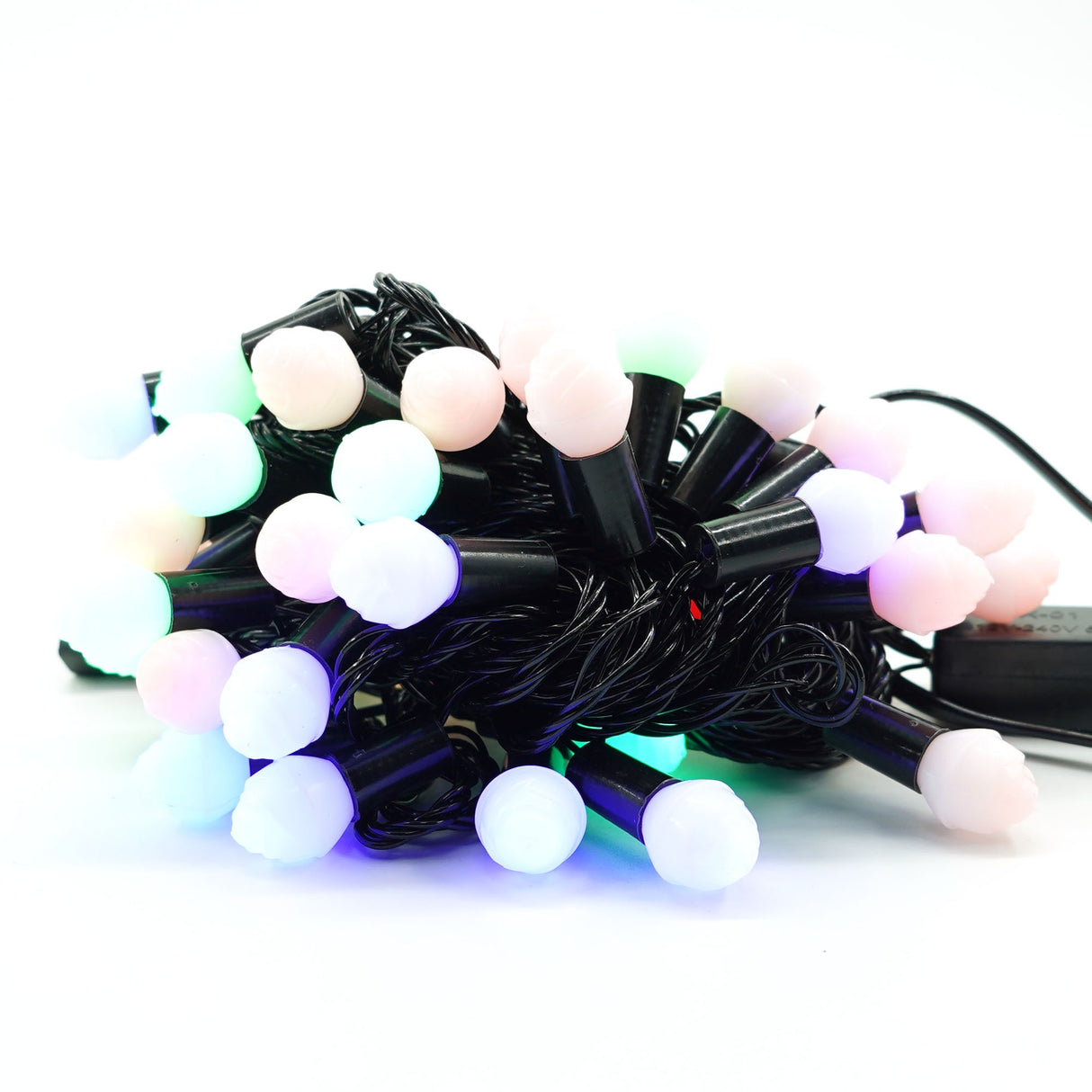 Instalatie De Craciun Liniara Rgrb Yoto, 10 M, Din Care 1 M Prelungitor 220V, 40 Led, Bilute Mate, Interconectabila, Utilizare Interior/Exterior, Fir Negru - vivimall.ro