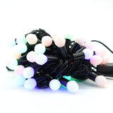 Instalatie De Craciun Liniara Rgrb Yoto, 10 M, Din Care 1 M Prelungitor 220V, 40 Led, Bilute Mate, Interconectabila, Utilizare Interior/Exterior, Fir Negru - vivimall.ro