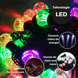 Instalatie De Craciun Liniara Rgrb Yoto, 10 M, Din Care 1 M Prelungitor 220V, 40 Led, Utilizare Interior/Exterior, Interconectabila, Fir Negru - vivimall.ro