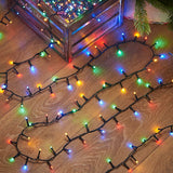 Instalatie De Craciun Liniara Yoto, 17 M, Din Care 1 M Cablu Priza 220V, 200 Led, 8 Jocuri De Lumini, Beculet In 6 Colturi, Pentru Interior, Controler, Fir Negru - vivimall.ro