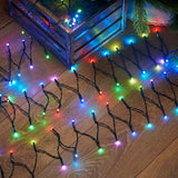 Instalatie De Craciun Liniara Yoto, 17 M, Din Care 1 M Cablu Priza 220V, 200 Led, 8 Jocuri De Lumini, Controler, Fir Negru - vivimall.ro
