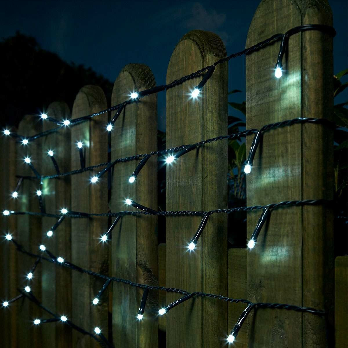 Instalatie De Craciun Liniara Yoto, 17 M, Din Care 1 M Cablu Priza 220V, 200 Led, 8 Jocuri De Lumini, Controler, Fir, Alb Rece - vivimall.ro
