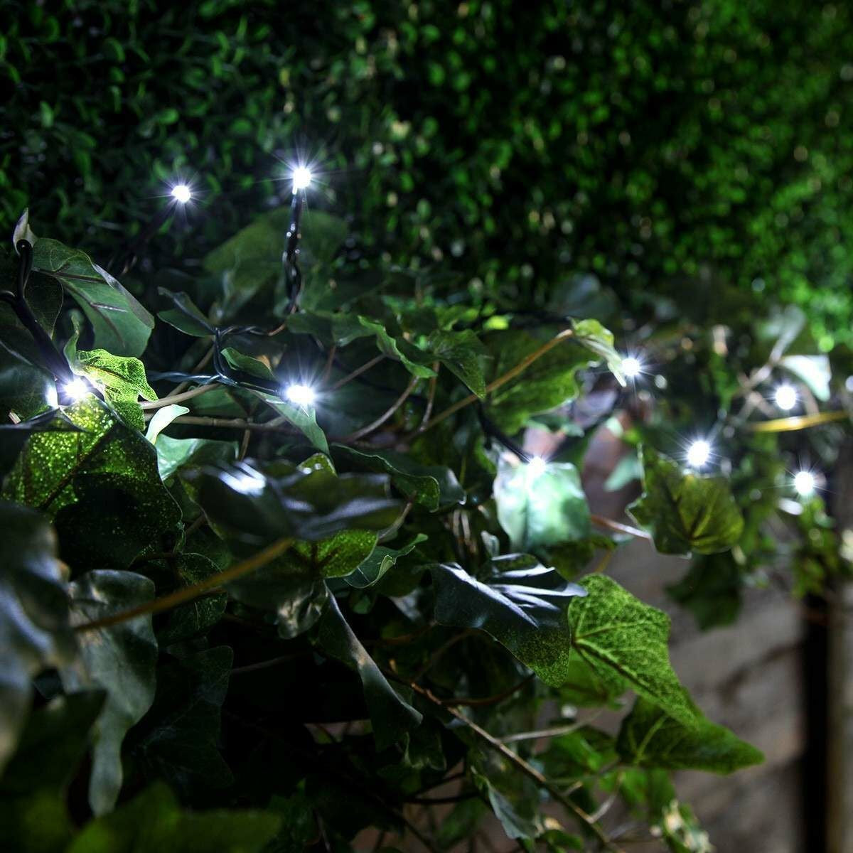 Instalatie De Craciun Liniara Yoto, 17 M, Din Care 1 M Cablu Priza 220V, 200 Led, 8 Jocuri De Lumini, Controler, Fir, Alb Rece - vivimall.ro