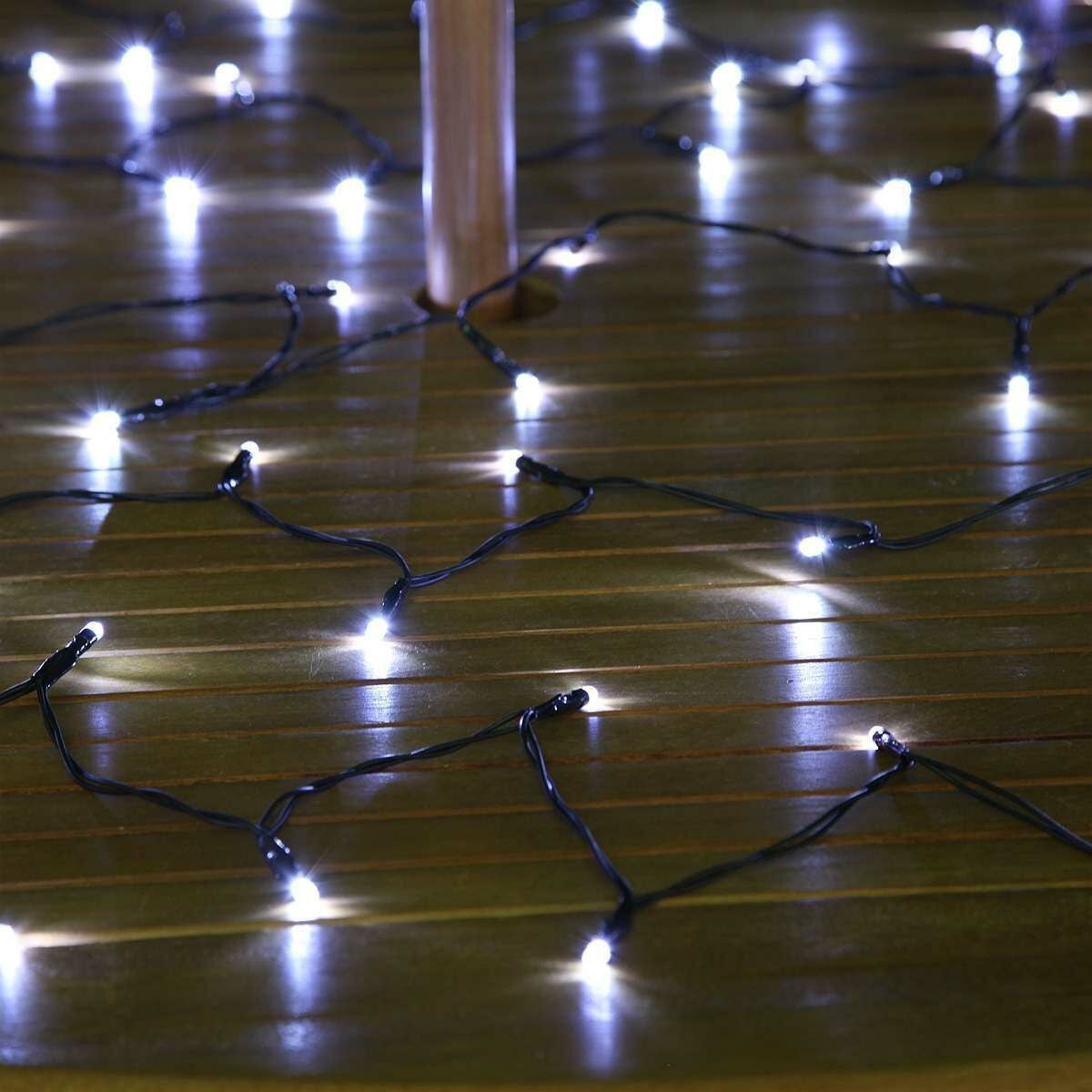 Instalatie De Craciun Liniara Yoto, 22 M, Din Care 1 M Prelungitor 220V, 300 Led, 8 Jocuri De Lumini, Controler, Utilizare Interior/Exterior, Fir, Alb Rece - vivimall.ro