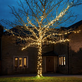 Instalatie De Craciun Liniara Yoto, 22 M, Din Care 1 M Prelungitor 220V, 300 Led, 8 Jocuri De Lumini, Controler, Utilizare Interior/Exterior, Fir, Alb Cald - vivimall.ro