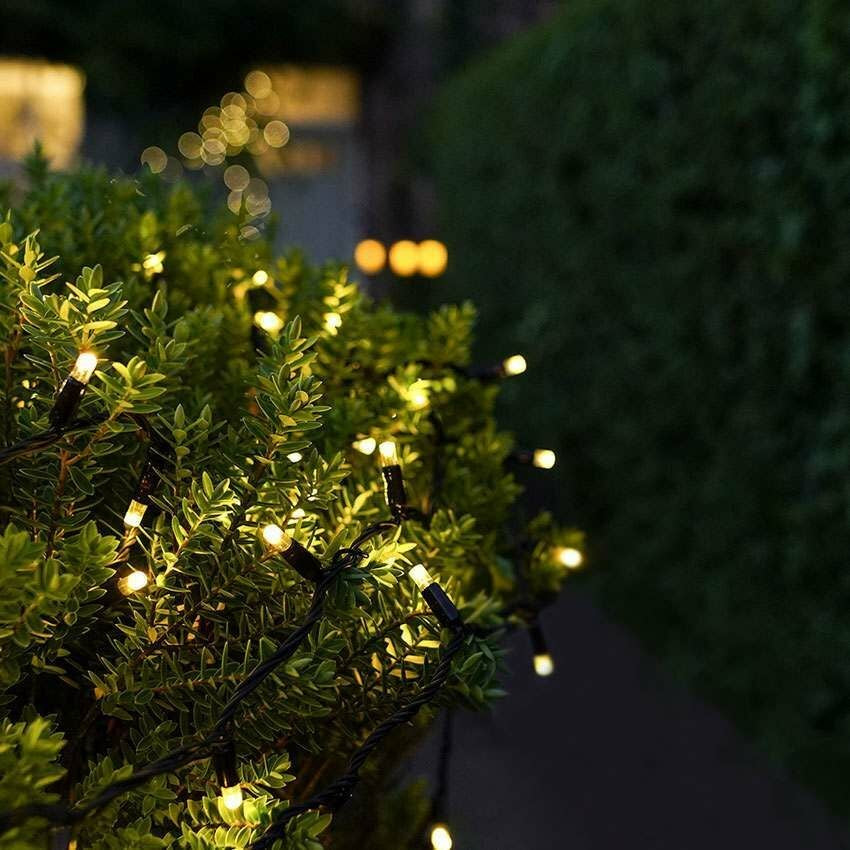 Instalatie De Craciun Liniara Yoto, 22 M, Din Care 1 M Prelungitor 220V, 300 Led, 8 Jocuri De Lumini, Controler, Utilizare Interior/Exterior, Fir, Alb Cald - vivimall.ro