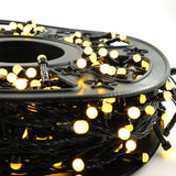 Instalatie de Craciun Liniara Yoto, 50 m, 1 m Prelungitor 220V, 498 LED, 8 Jocuri de Lumini, Controler, Fir Negru, Utilizare Interior/Exterior, Protectie anti-inghet, Fir Cupru, Alb Cald - vivimall.ro