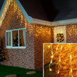 Instalație Crăciun exterior tip franjuri cu flash 6 m, 180 LED-uri alb cald Vivimall, vedere frontală produs