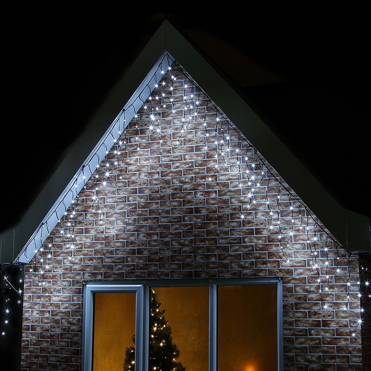 Instalatie De Craciun Premium Tip Franjuri Cu Flash 8 M 252 Led-Uri Rece 2095W Interconectabila