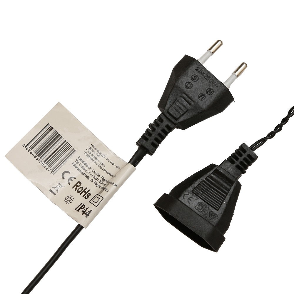 Instalatie De Craciun, Premium, Tip Liniara, 21 M, 300 Led-Uri, Interconectabila