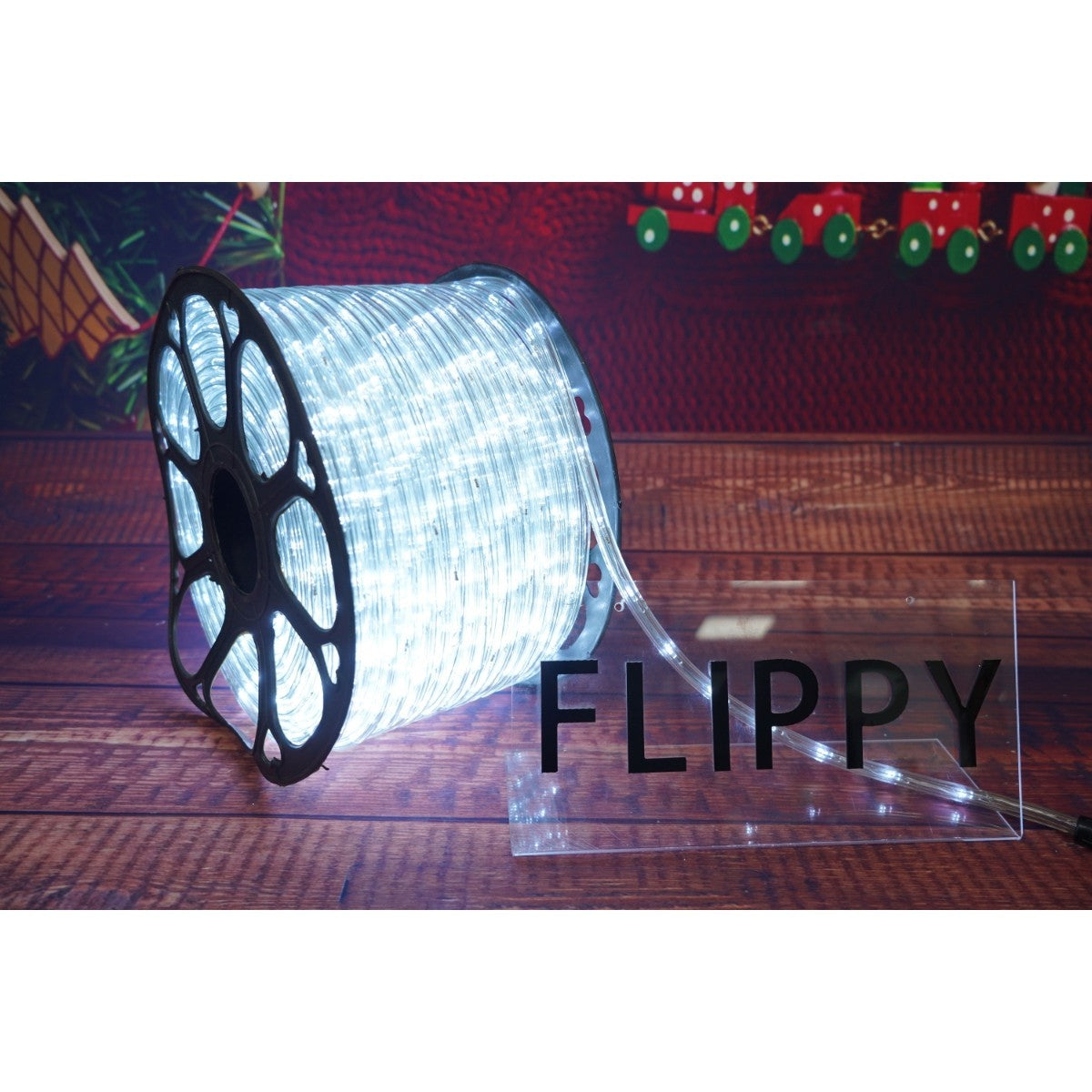 Furtun LED Flippy 100 metri pentru exterior, protecție IP44, iluminat alb rece de sărbătoare