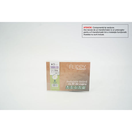 Instalatie de Craciun Tip Liniar, 8 jocuri de lumini, Fir Cupru, 10 m, 100 LED -uri, Alb Cald - vivimall.ro