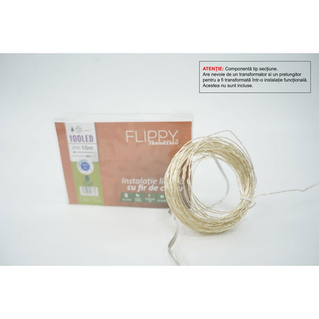 Instalatie de Craciun Tip Liniar, 8 jocuri de lumini, Fir Cupru, 10 m, 100 LED -uri, Albastru - vivimall.ro