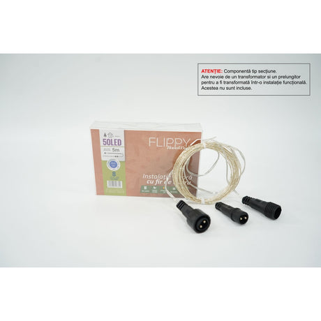 Instalatie de Craciun Tip Liniar, 8 jocuri de lumini, Fir Cupru, 5 m, 50 LED -uri, Albastru - vivimall.ro