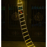 Instalatie LED de Craciun, Flippy, cu Accesorii, Lumina Calda, Lungime 3 m, 16 Trepte, 288 de Luminite, 8 Moduri, Model Mos Craciun pe Scara,  Alb cald