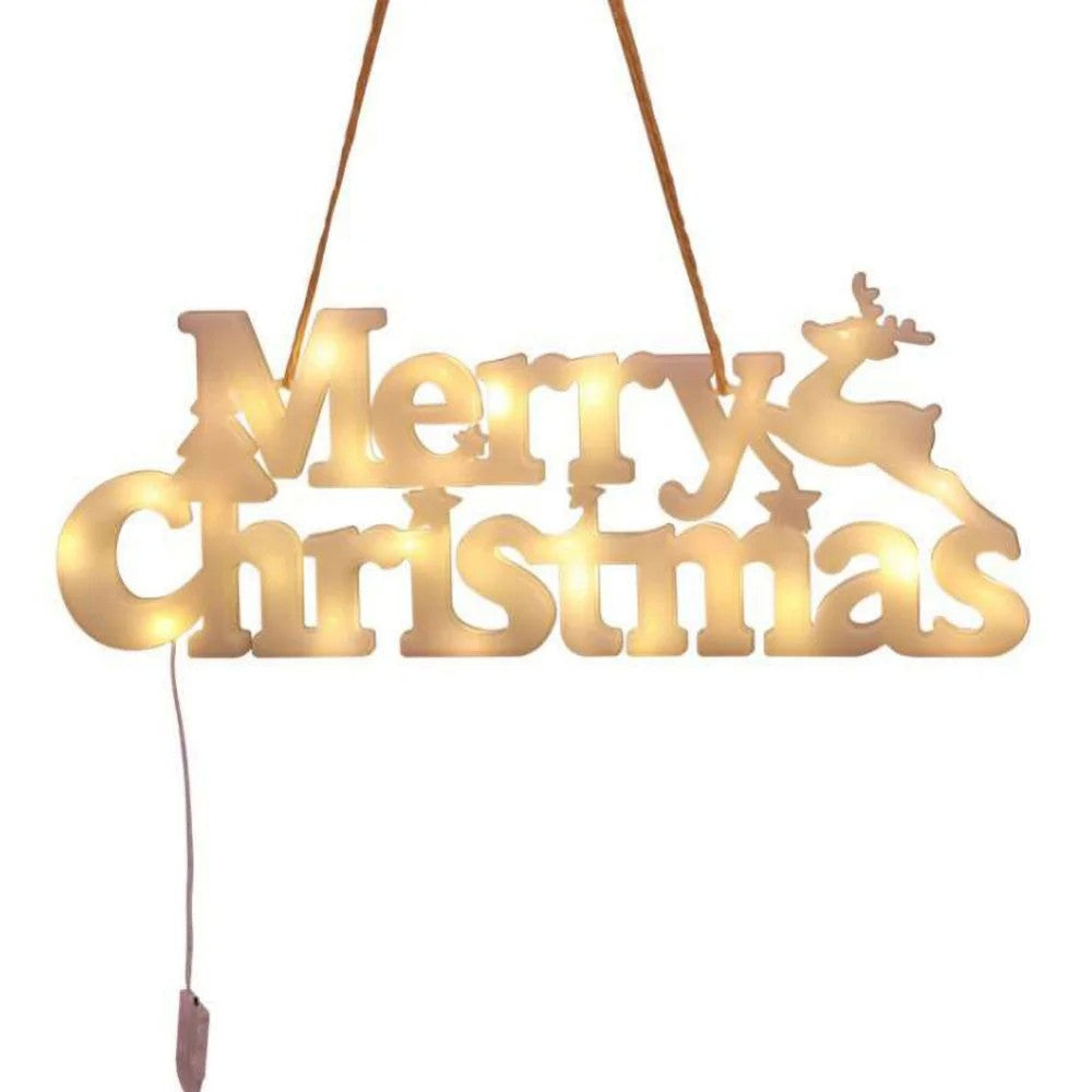 Instalatie Led De Craciun, Litere 3D, Merry Christmas, Lumina Calda
