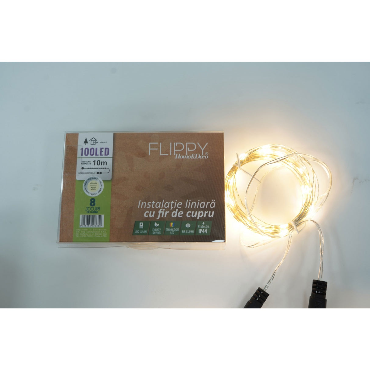 Instalatie Liniara De Craciun, 40 M, 400 Led-Uri, 8 Jocuri De Lumini, Transformator, Interconectabila, Prelungitor 5 M Inclus, Fir Cupru