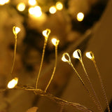 Instalatie de Craciun Liniara, Flippy®, Tip Cluster, 8 Jocuri de Lumini, cu Telecomanda, 6 m, 200 Led-uri, Alimentare USB, 3V, Alb Cald