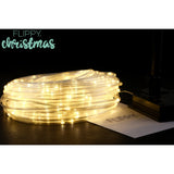 Instalatie Luminoasa De Craciun Tip Furtun Luminos, 300 Led-Uri, 32 Metri Lungime, 8 Programe, 2 Metri Prelungitor, Sarma Din Cupru, Incarcare Solara