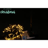 Instalatie luminoasa de Craciun cu LED, 300 LED-uri, 32 metri lungime, 8 programe, interior/exterior, incarcare solara, alb cald, Vivimall - vivimall.ro